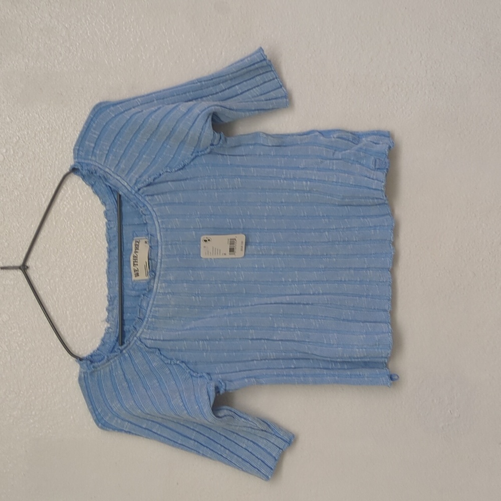 We The Free Light Blue Cropped Top